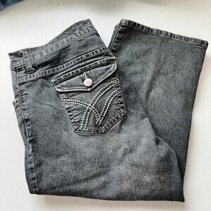 Duplex by Tyle Women's High Rise Bermuda Capri Dark Gray Size 10